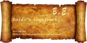 Balás Engelbert névjegykártya